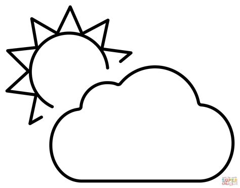 Cloud With Sun Coloring Pages