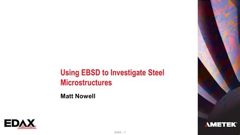 Using EBSD To Investigate Steel Microstructures YouTube