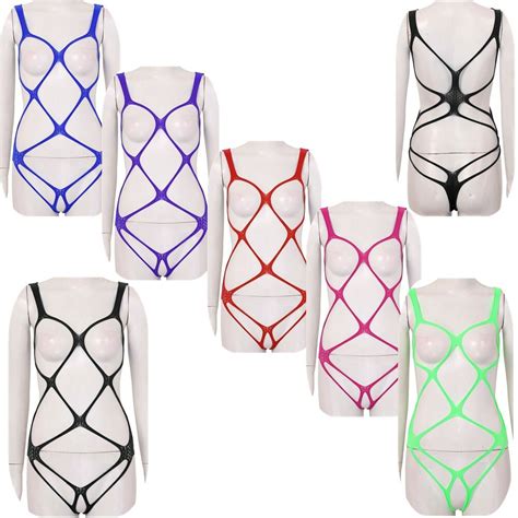 Sexy Women Lingerie Fishnet See Through Bodystockings Babydolls Bodysuit Clubwea Ebay