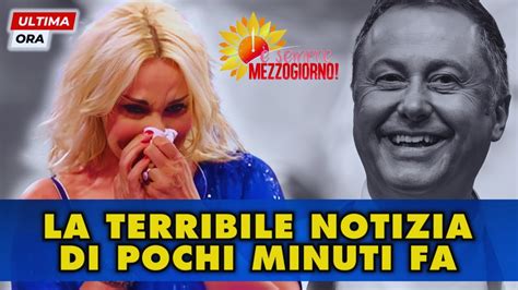 E SEMPRE MEZZOGIORNO Antonella Clerici In Lacrime Per La Notizia Di