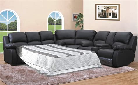 Leather sleeper sectional sofa bed | Hawk Haven