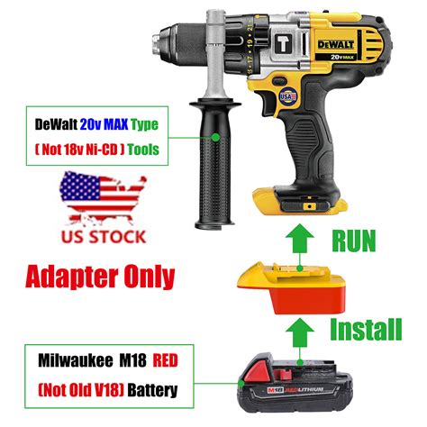 Milwaukee M Li Ion Battery Convert To Dewalt V Max Tool Adapter