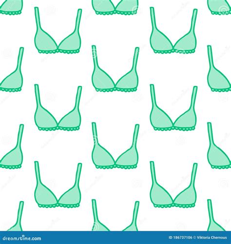 Bra Seamless Doodle Pattern Vector Color Illustration Stock