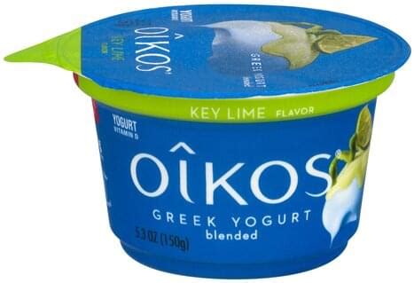 Oikos Greek, Blended, Key Lime Flavor Yogurt - 5.3 oz, Nutrition ...