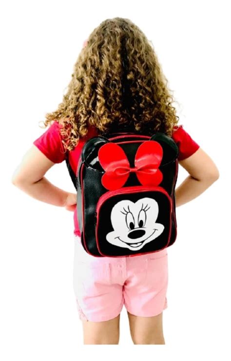 Mochila Escolar Infantil Minnie Menina Crian A Pequena Creche Escolar