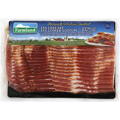 Farmland Bacon Center Cut Naturally Hickory Smoked 12 Oz Sliced Reasor S