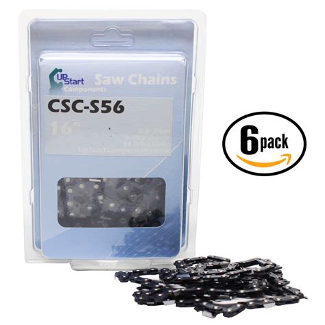 6 Pack 16 Semi Chisel Saw Chain For Oregon S56 Chainsaws 16 Inch 3 8 Low Profile Pitch 0