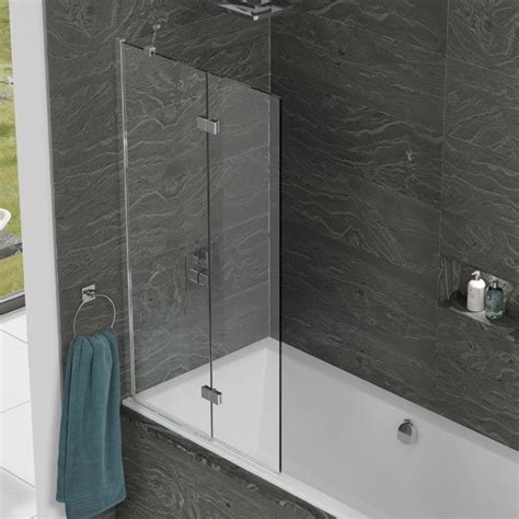 Kudos Inspire Two Panel In Fold Bath Screen 1500mm High X 875mm Wide Lh