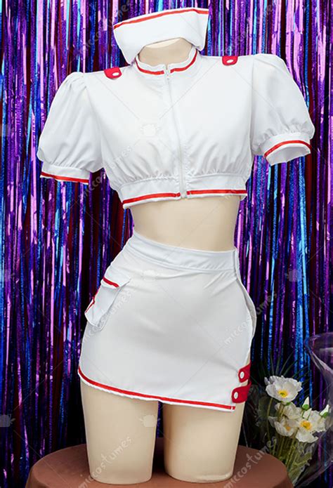 Top et Jupe de Style d Infirmière Uniforme avec Bandeau Sexy Lingerie Set Lingerie de haute