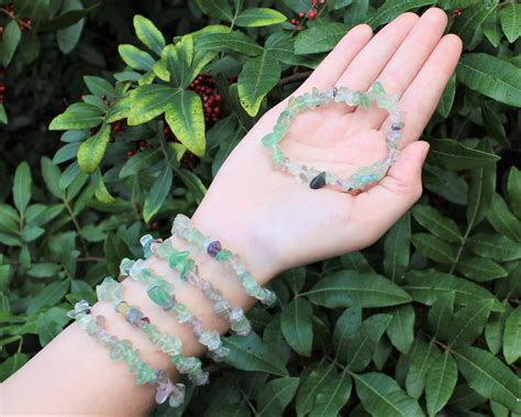 Fluorite Chip Bracelet Premium Quality Fluorite Bracelet Crystal Chip