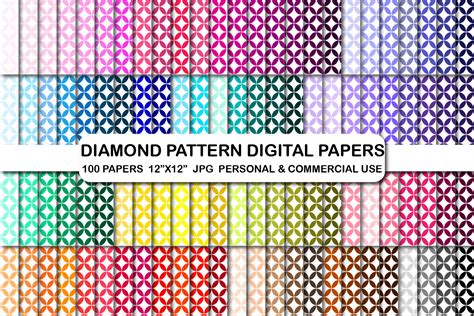 Diamond Shape Digital Papers Diamonds Graphic By Bestgraphicsonline