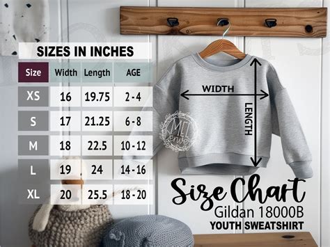 Gildan 18000b Size Chart Youth Sweatshirt Size Guide Gildan Youth