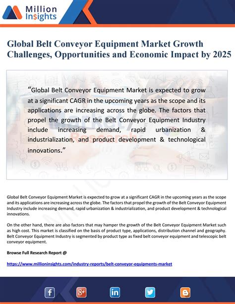 Global Belt Conveyor Equipment Market Growth Challenges, Opportunities ...