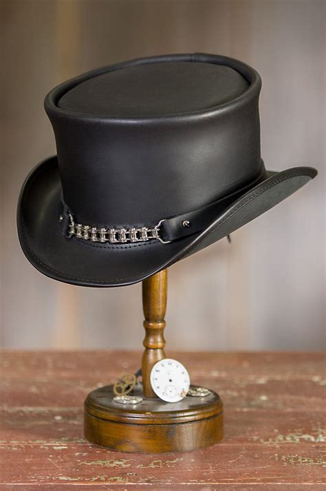 Steampunk El Dorado Leather Top Hat Leather Top Hat Leather Hats