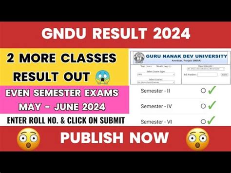 Gndu Result Publish Now May June Exams Latest Update Gndu