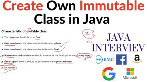 Immutable Class In Java Create Your Own Immutable Class Youtube