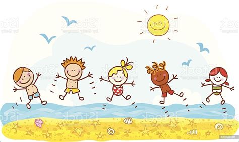 Dessin Vacances T Bestof Images Vacances D T Les Enfants Heureux De