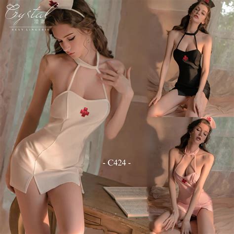 Jual Crystal Sexy Lingerie Cosplay Nurse Kostume Suster Wanita Dress Sexy Shopee