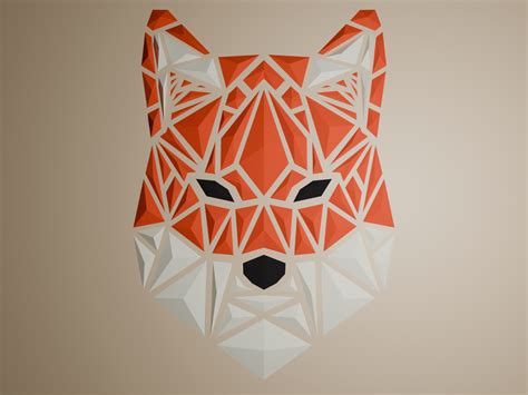 Geometric Fox - 3D Wall Art by 3DPrintHub | Download free STL model ...