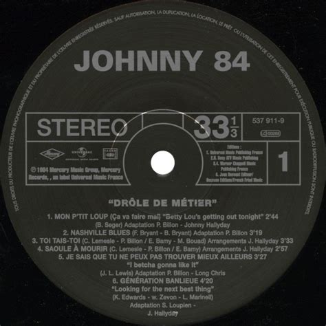 Johnny Hallyday Lp Back To Black Dr Le De Metier Universal