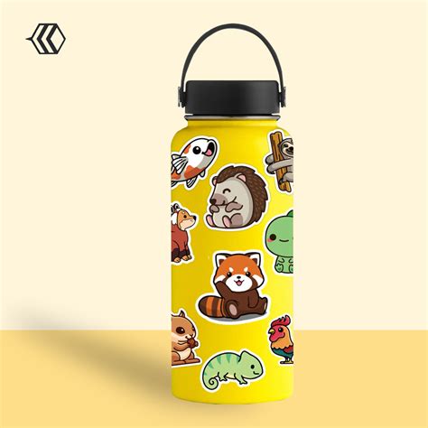 Animal Water Bottle Stickers - Packaging Bee