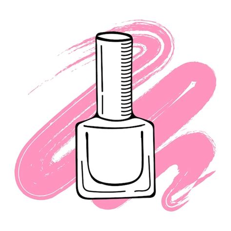 Premium Vector Hand Drawn Nail Polish Bottle On Gentle Brush Stroke