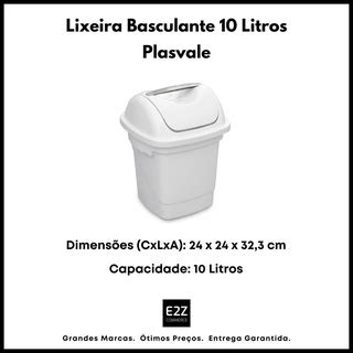 Lixeira Basculante 10 Litros Plasvale Shopee Brasil