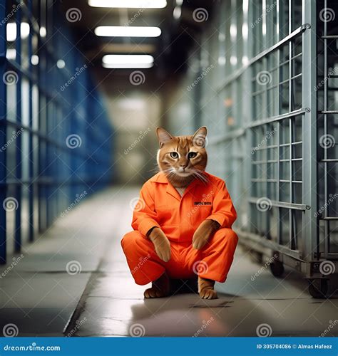 Feline Penitentiary Chic: A High Detail, High-Resolution Rendering Of A