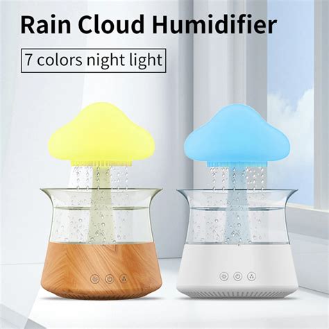 Mushroom Rain Air Humidifier Colorful Night Light Electric Aroma