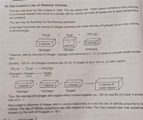 4 Gay Lussac S Law Of Gaseous Volumes This Law Was Given By Gay Lussac