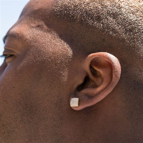 Small Mens Hip Hop Gold Stud Screw Back Earrings Etsy India