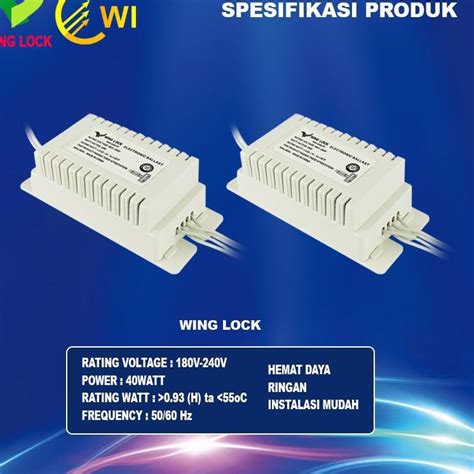 Jual Stok Terbaru Ballast Lampu TL T8 Trafo Elektronik Wing Lock