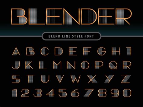 Premium Vector Modern Linear Alphabet Letters Lines Blend Stylized