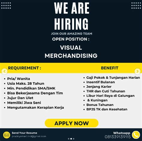 Lowongan Kerja Accounting Visual Merchandising Pramuniaga Untuk