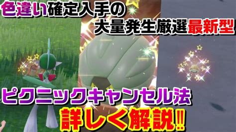 【ポケモンsv】大量発生厳選の最新型、ピクニックキャンセルで色違いを確定で入手する方法を紹介・解説【ポケモンスカーレット・バイオレット