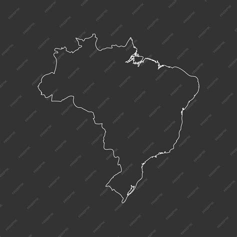 Brasil Mapa Preto E Branco - Mapa do Brasil com High detalhado com contorno preto e branco | Vetor ...