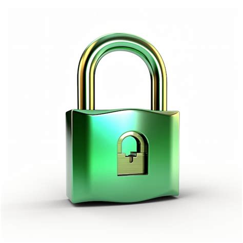 Premium Photo D Illustration Of A Green Padlock Isolated On White