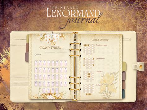 Lenormand Journal Printable Grand Tableau Spread Lenormand Oracle