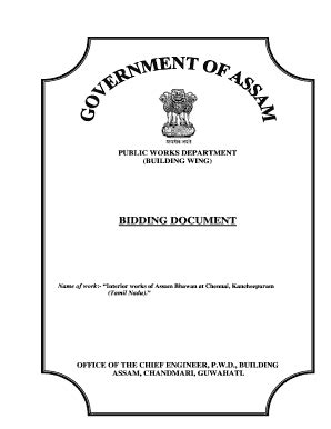 Fillable Online Pwdbldg Assam Etenders Bidding Document The E