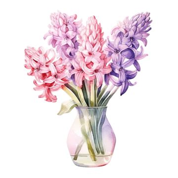 Hyacinth Flower In A Vase Watercolor Ai Generative Watercolor