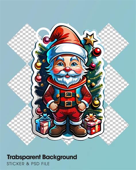 Premium PSD Merry Christmas Sticker With A Turned Edge On A