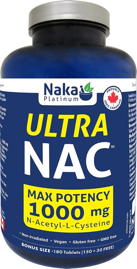 Naka Platinum Ultra NAC N Acetyl L Cysteine Max Potency 1000 Mg Per