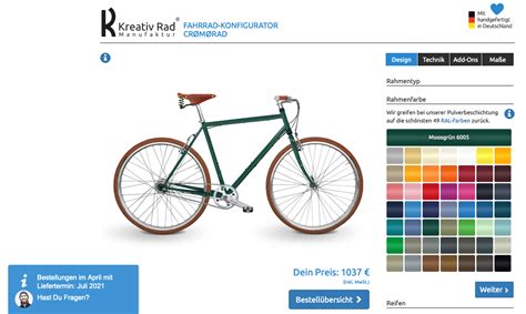 KreativRad Dein Fahrrad Im Online Fahrrad Konfigurator Gestalten