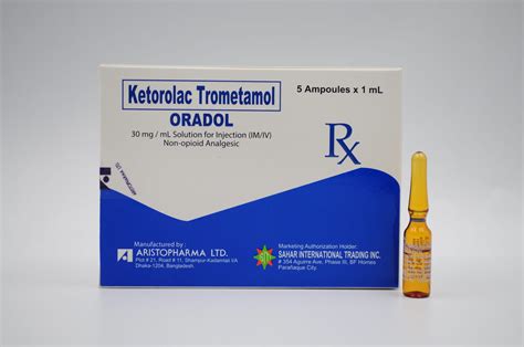 Ketorolac Trometamol (Oradol) 5 mg/mL | Sahar Pharma