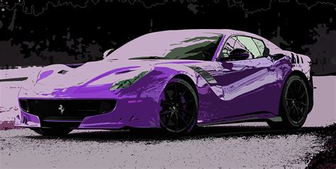 Purple Ferrari F12 Tdf Digital Art By Thespeedart Fine Art America