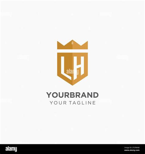 Monogram Lh Logo With Geometric Shield And Crown Luxury Elegant