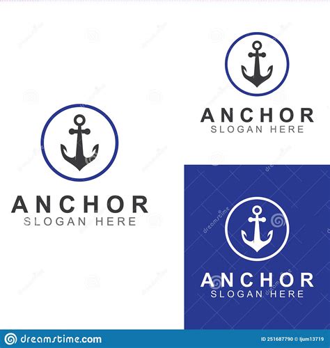 Logo And Anchor Symbol Design Vector Illustration Template Stock Vector