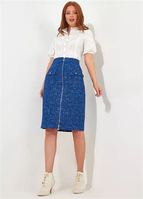 Joe Browns Betty Boucle Zip Skirt Kaleidoscope