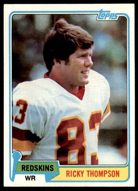 1981 Topps Ricky Thompson Washington Redskins 254 Ebay