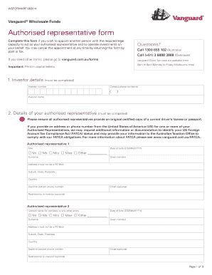 Fillable Online Authorised Representative Form Staticvgcontentinfo